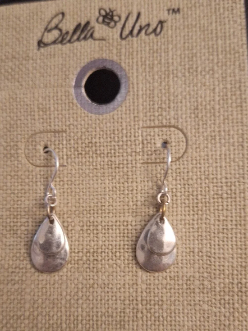 Hammered Silver Dangle Earrings